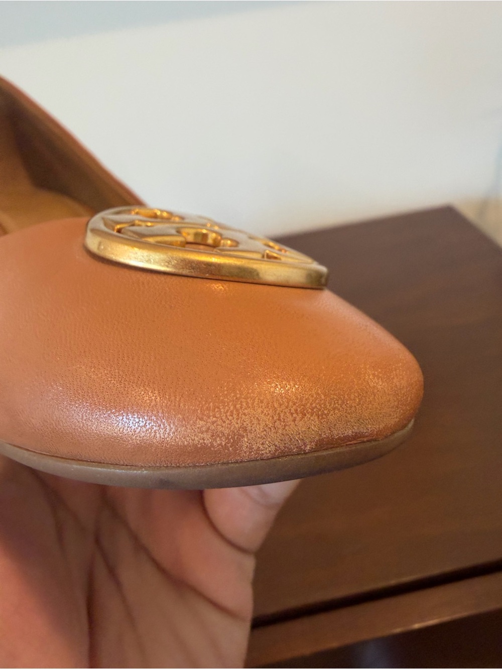 Tory Burch Chelsea Wedges‎ Tan Size 7 - Picture 9 of 11